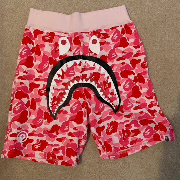 A Bathing Ape Bape Pink ABC Camo Shark Shorts - Picture 1 of 8